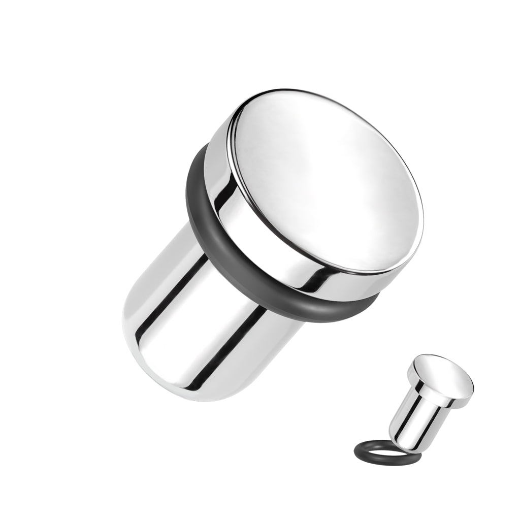 Flathead Surgical Steel Bullet Plug - 14g to 00g
