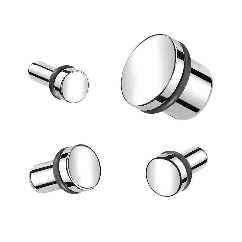 Flathead Surgical Steel Bullet Plug - 14g to 00g