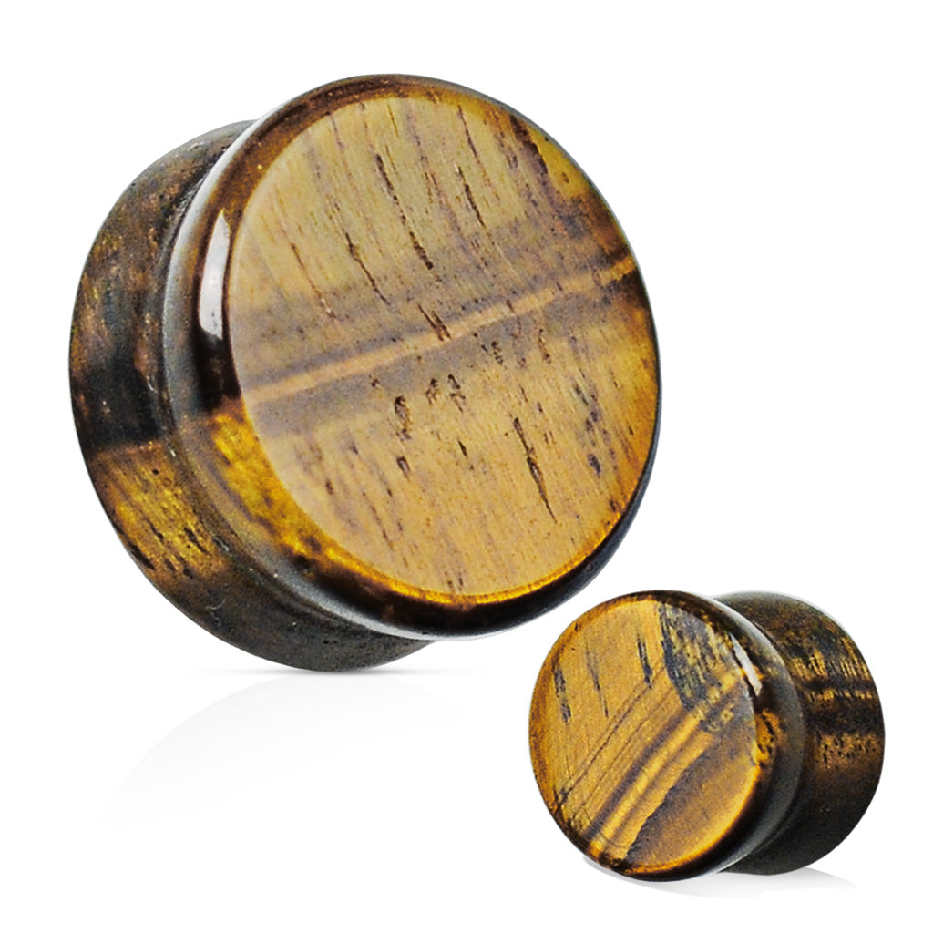 Tigerseye Double Flare Plugs - 8g to 1"