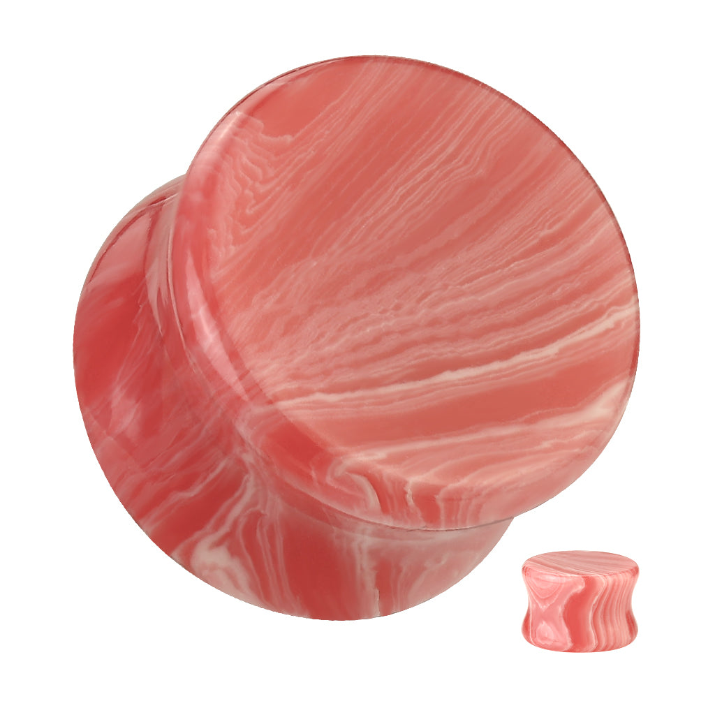 Red Lace Double Flare Stone Plug - 2g to 1"