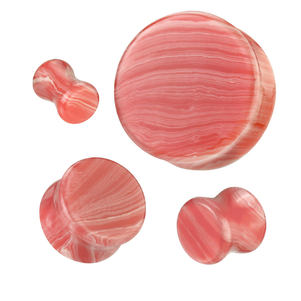 Red Lace Double Flare Stone Plug - 2g to 1"