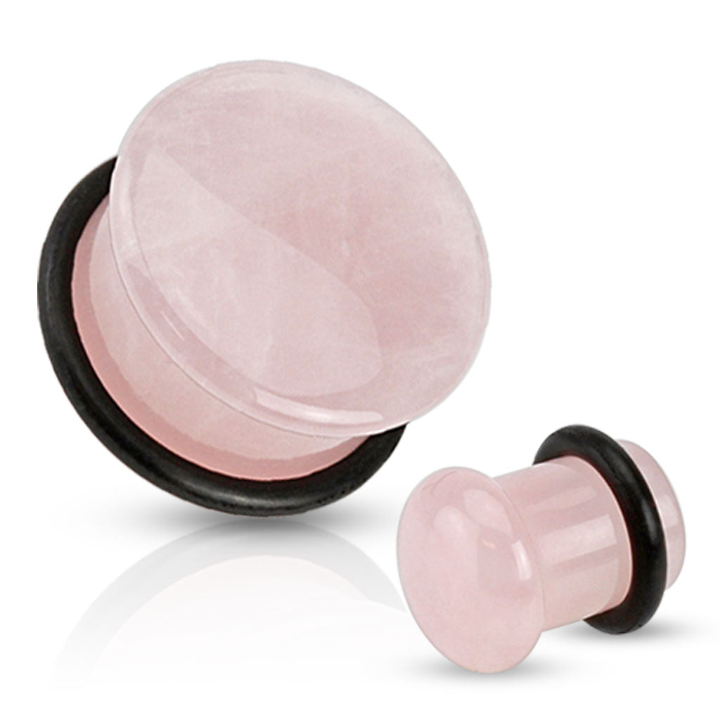 Rose Quartz Single Flare Stone Plug - 6g to 5/8”