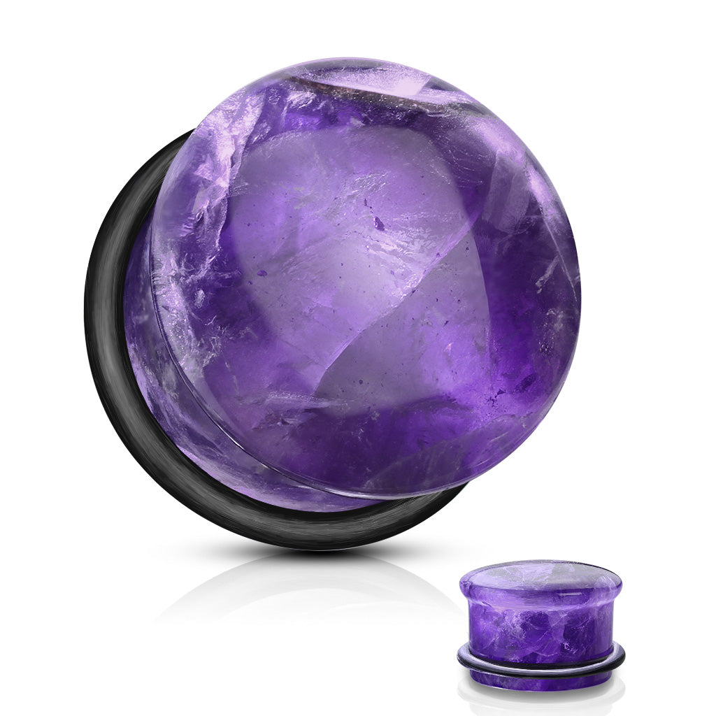 Amethyst Single Flare Stone Plug - 6g to 5/8”